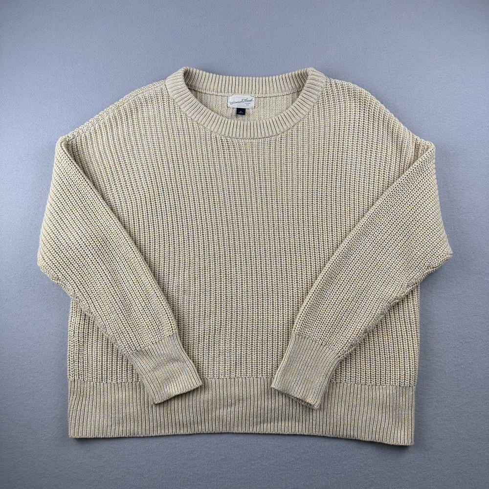 Universal Thread Rainbow Pastel Chunky Cable Knit Sweater Size XL 100% Cotton